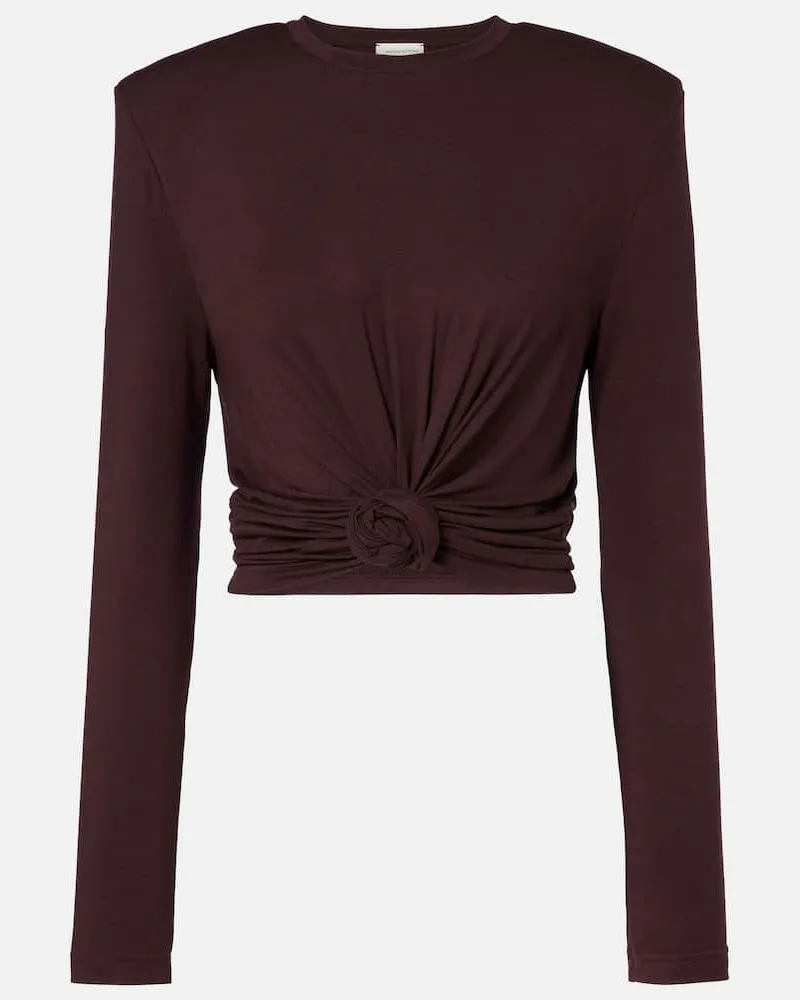 Magda Butrym Top in misto cotone Marrone