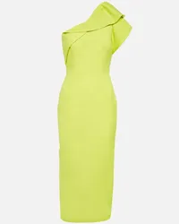 Roland Mouret Abito midi monospalla in misto lana Giallo