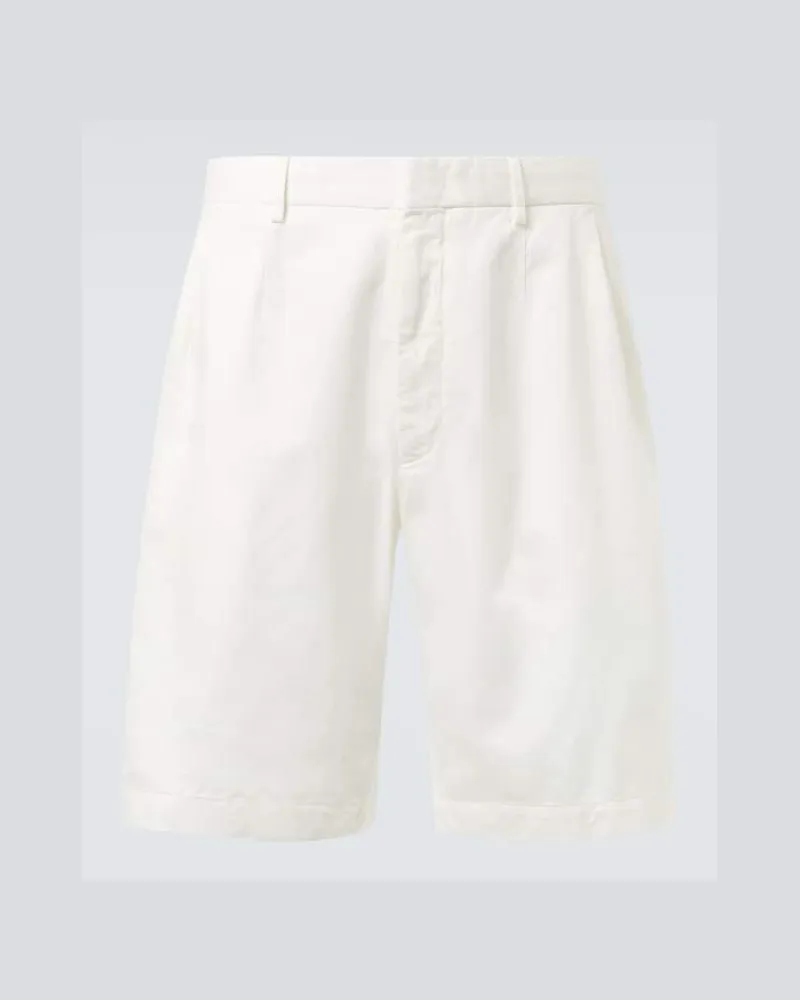 Ermenegildo Zegna Bermuda in cotone e lino Bianco
