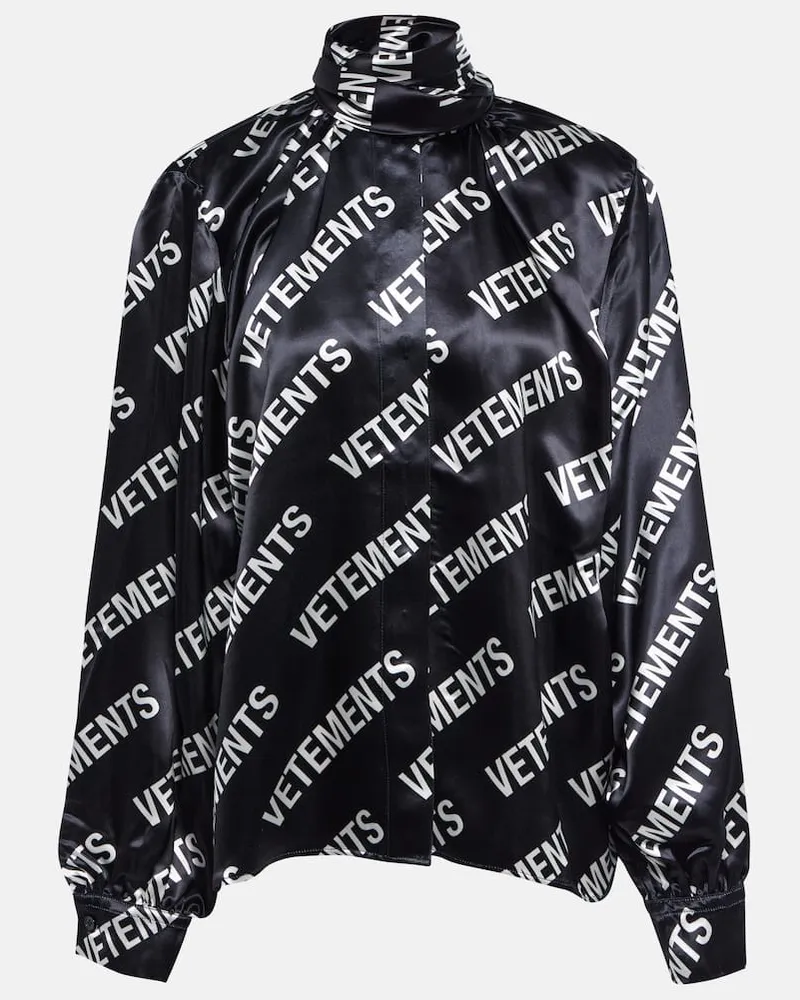 VETEMENTS Felpa con zip e logo Nero