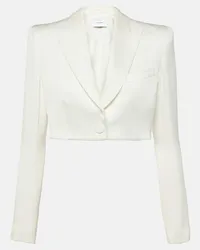 Alex Perry Blazer cropped in raso Bianco