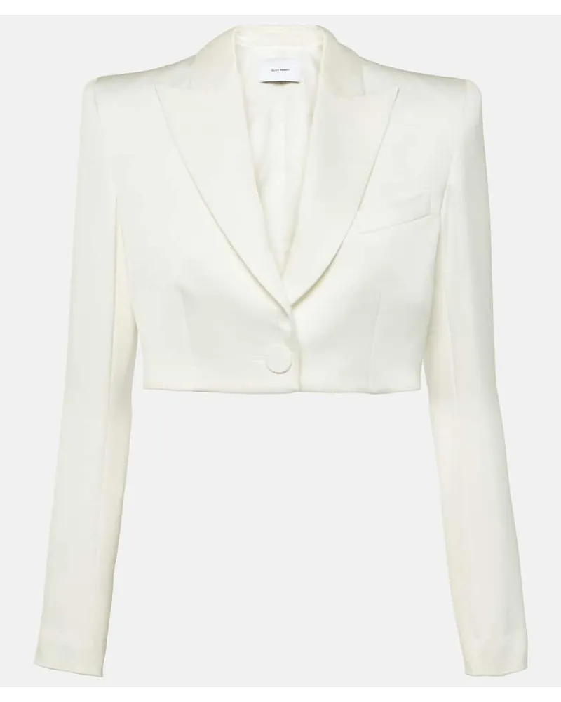 Alex Perry Blazer cropped in raso Bianco