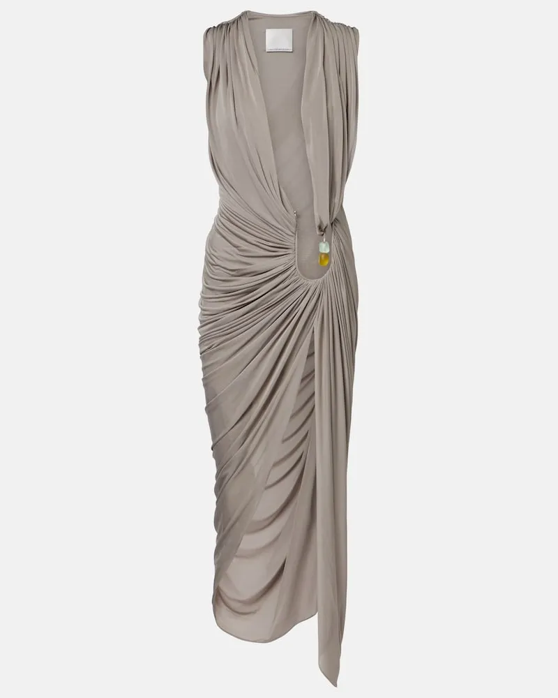 Christopher Esber Abito lungo Ripple in jersey Grigio