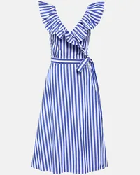 Ralph Lauren Abito midi in cotone a righe Blu