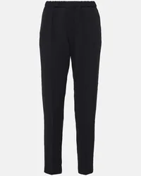 Dries van Noten Pantaloni tapered in crêpe Nero