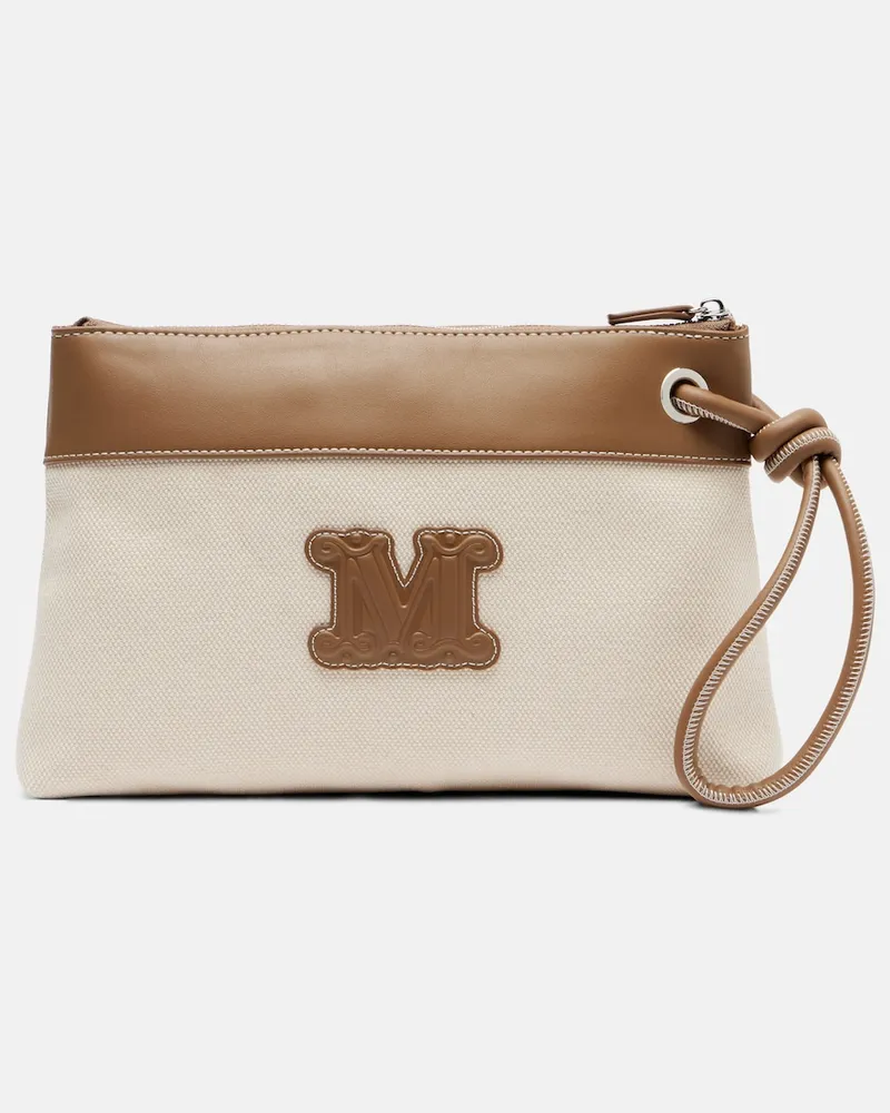 Max Mara Bustina Frisia Small in canvas Beige