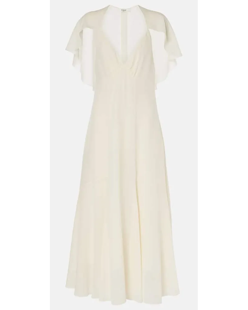 Chloé Chloé Abito midi in chiffon di seta Bianco