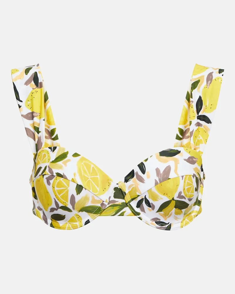 Rebecca Vallance Top bikini Amarilla con stampa Multicolore