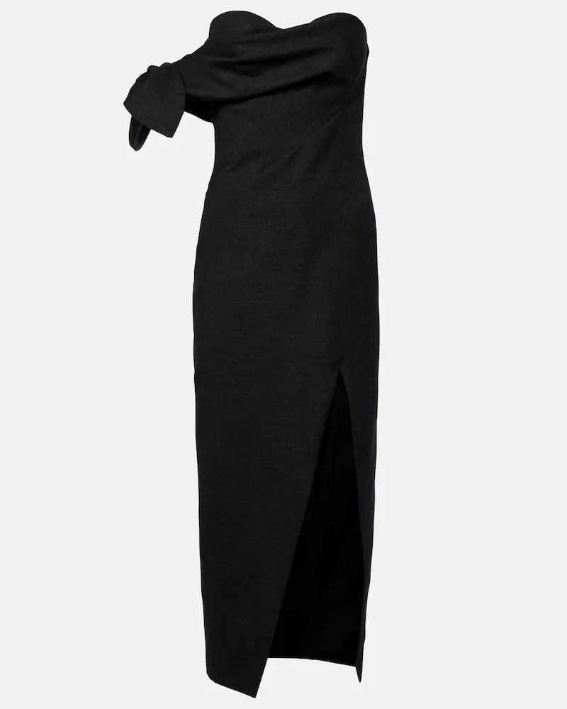 Givenchy Abito midi in lana con fiocco Grigio