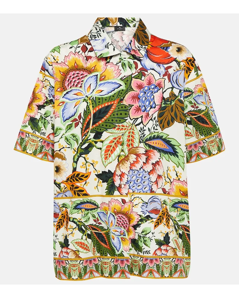 Etro Camicia in cotone con stampa floreale Multicolore
