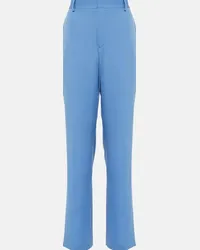 Dries van Noten Pantaloni in gabardine di lana Blu