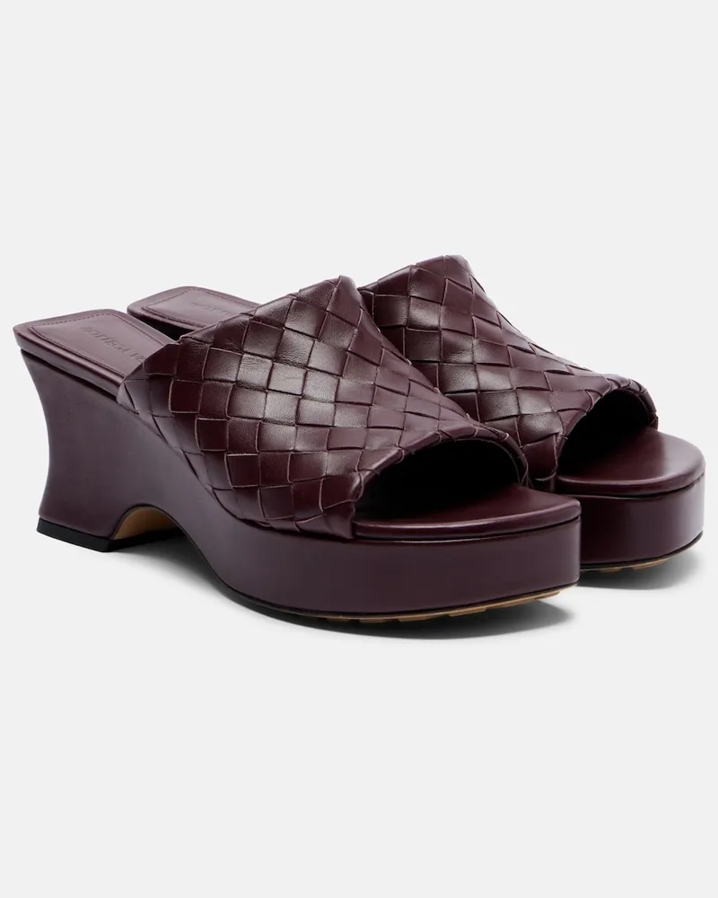 Bottega Veneta Stivaletti Rosita in pelle Intrecciato Borgogna