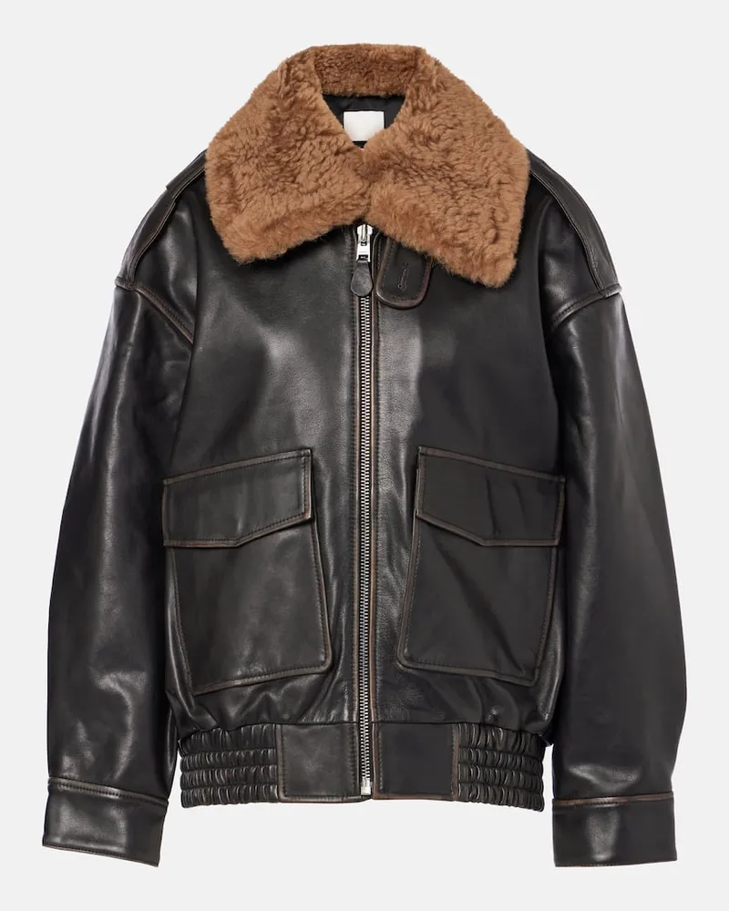Citizens of humanity Giacca in pelle Santiago con shearling Marrone