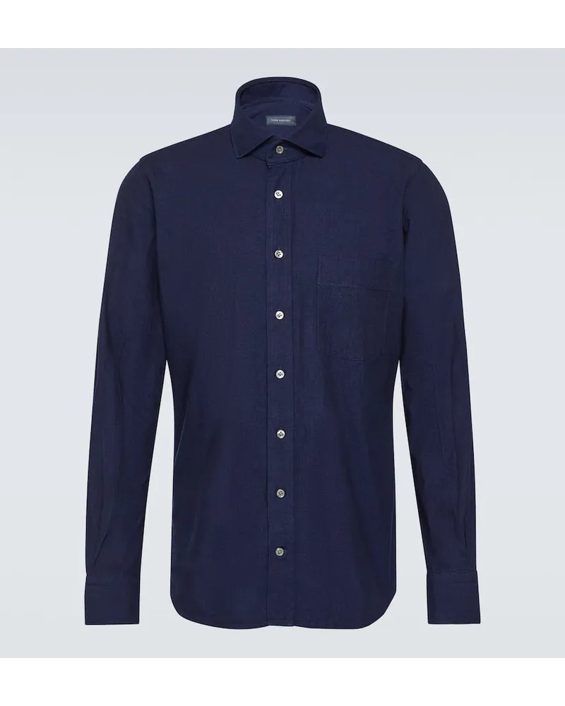 Thom Sweeney Camicia Oxford in cotone Blu