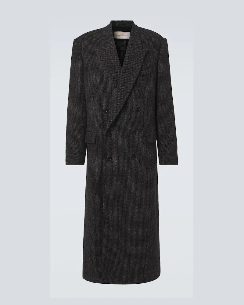 Dries van Noten Cappotto doppiopetto in lana Nero