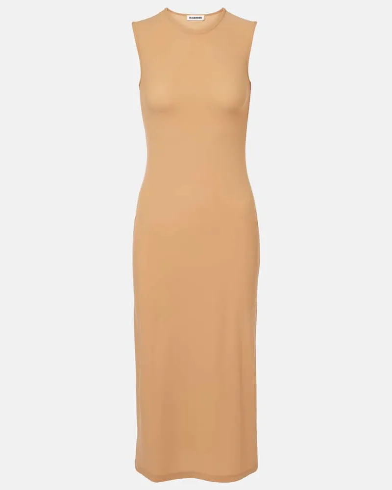 Jil Sander Abito midi in jersey Marrone