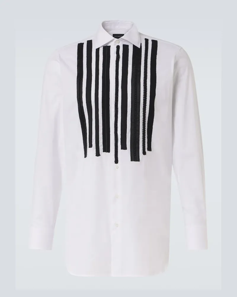 Junya Watanabe x Guy Rover - Camicia in cotone a righe Bianco