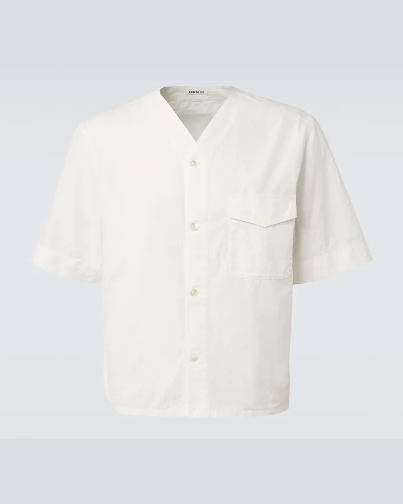 AURALEE Camicia in popeline di cotone Bianco