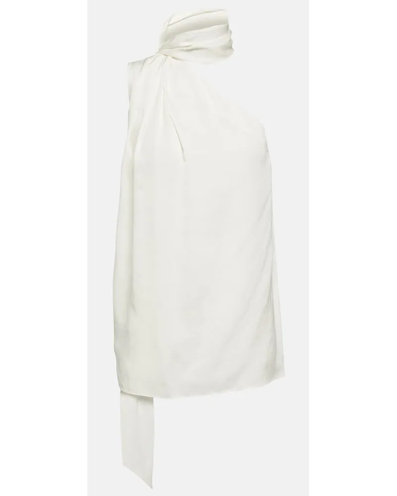 Stella McCartney Top monospalla in crÃªpe Bianco