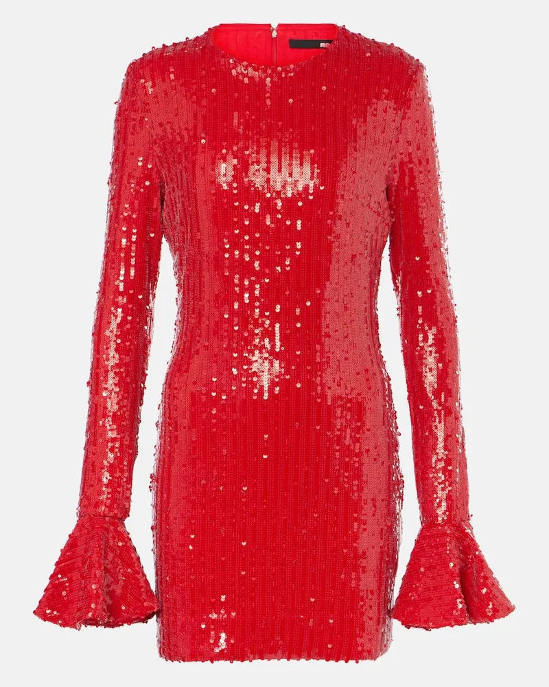 ROTATE Birger Christensen Abito corto con paillettes Rosso