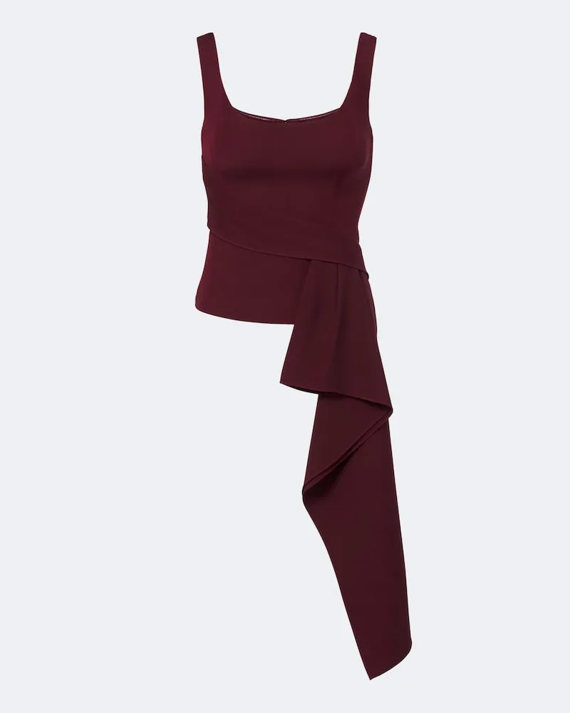 Roland Mouret Top in lana e seta Borgogna