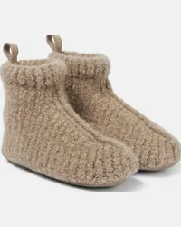 Loro Piana Slippers in cashmere a coste Marrone