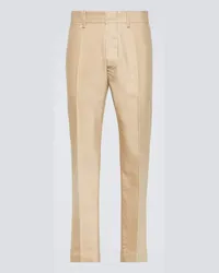 Tom Ford Pantaloni chino Military in cotone Beige