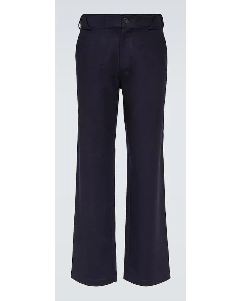 GR10K Pantaloni regular in misto lana Blu