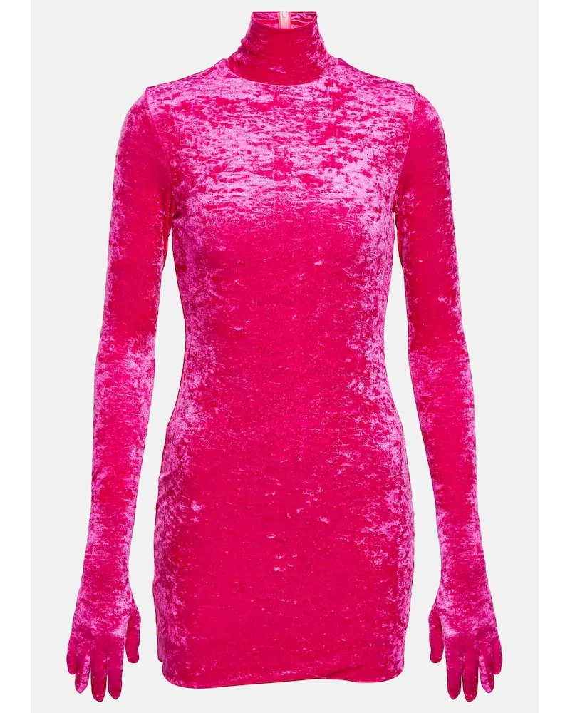 VETEMENTS Miniabito in velluto Rosa