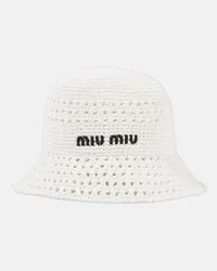 Miu Miu Cappello da pescatore in crochet Bianco