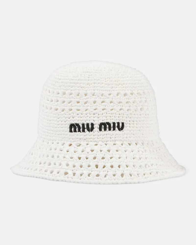 Miu Miu Cappello da pescatore in crochet Bianco