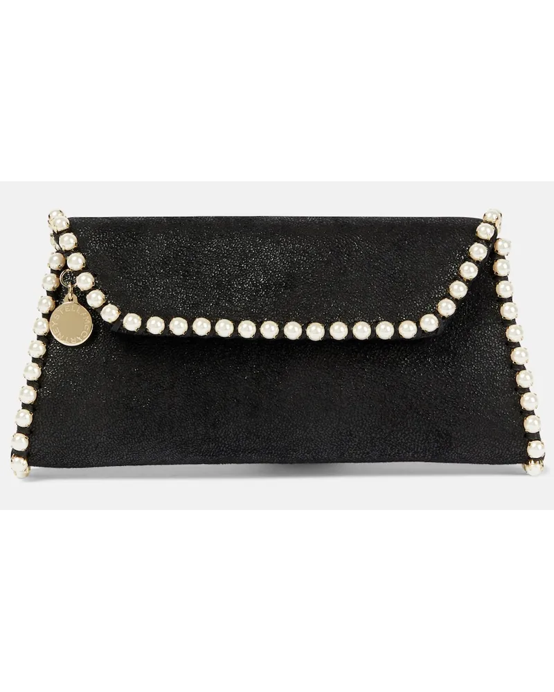Stella McCartney Clutch Falabella con perle bijoux Nero