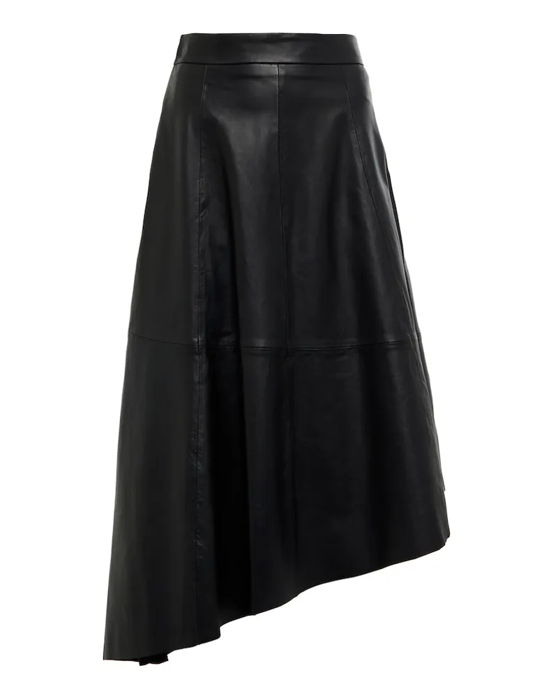 Ralph Lauren Gonna midi asimmetrica in pelle Nero