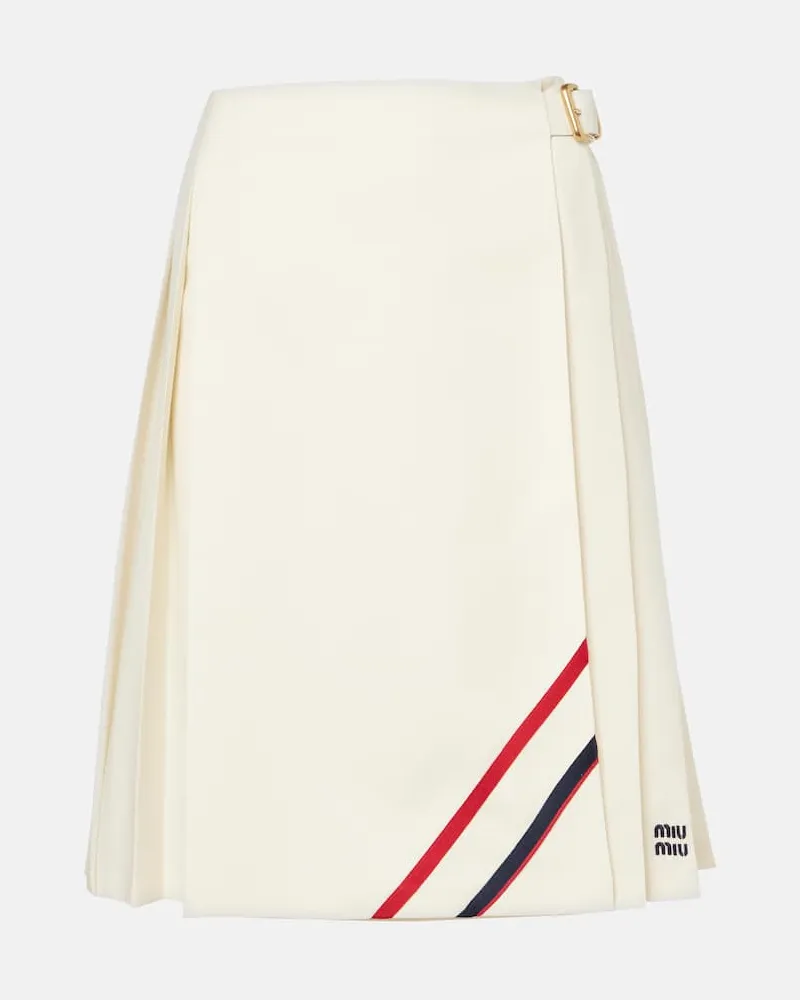 Miu Miu Gonna midi in lana e mohair Bianco