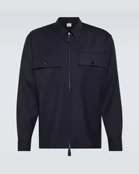 Burberry Camicia Parnel in lana con ricamo Blu