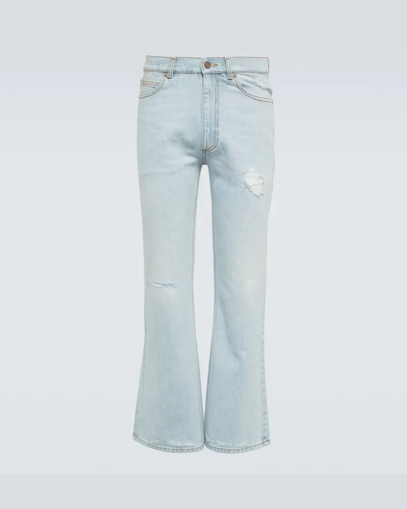 ERL Jeans flared distressed Blu