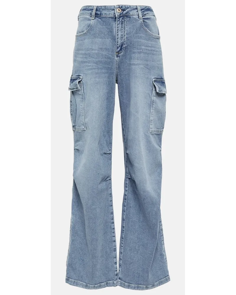 Adriano Goldschmied Jeans cargo a vita alta e gamba larga Blu