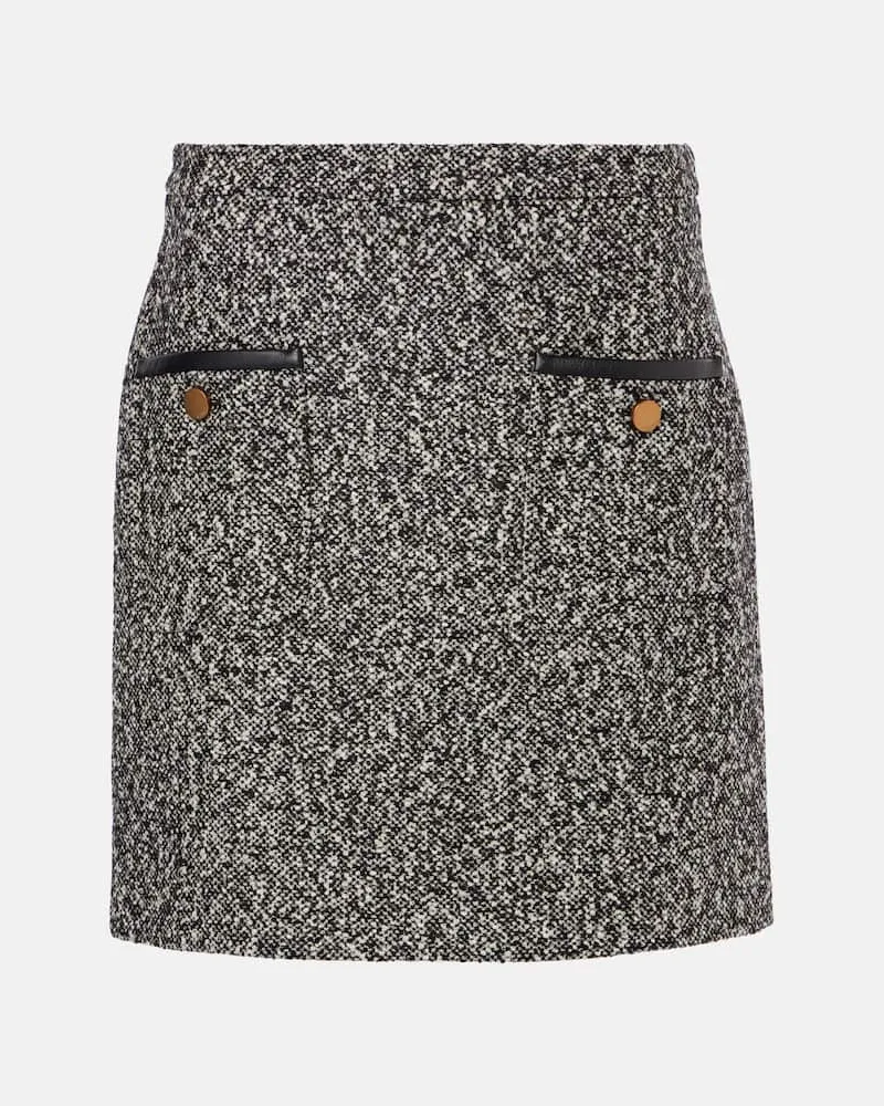 Max Mara Minigonna Cosa in tweed di misto lana Nero