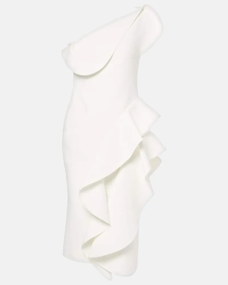 Maticevski Bridal - Abito midi Rhythm con volant Bianco