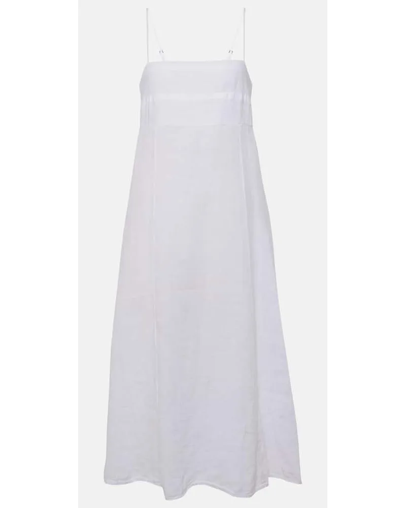 Velvet Abito midi Stephie in lino Bianco