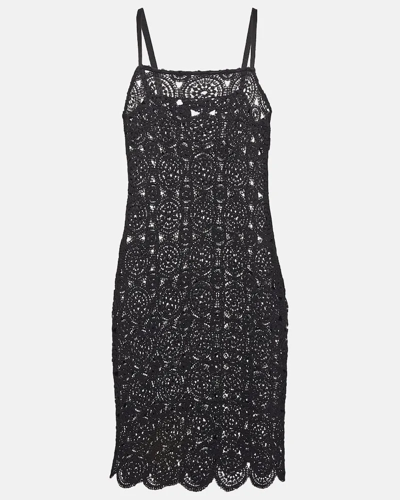 ROTATE Birger Christensen Miniabito Silke in crochet Nero