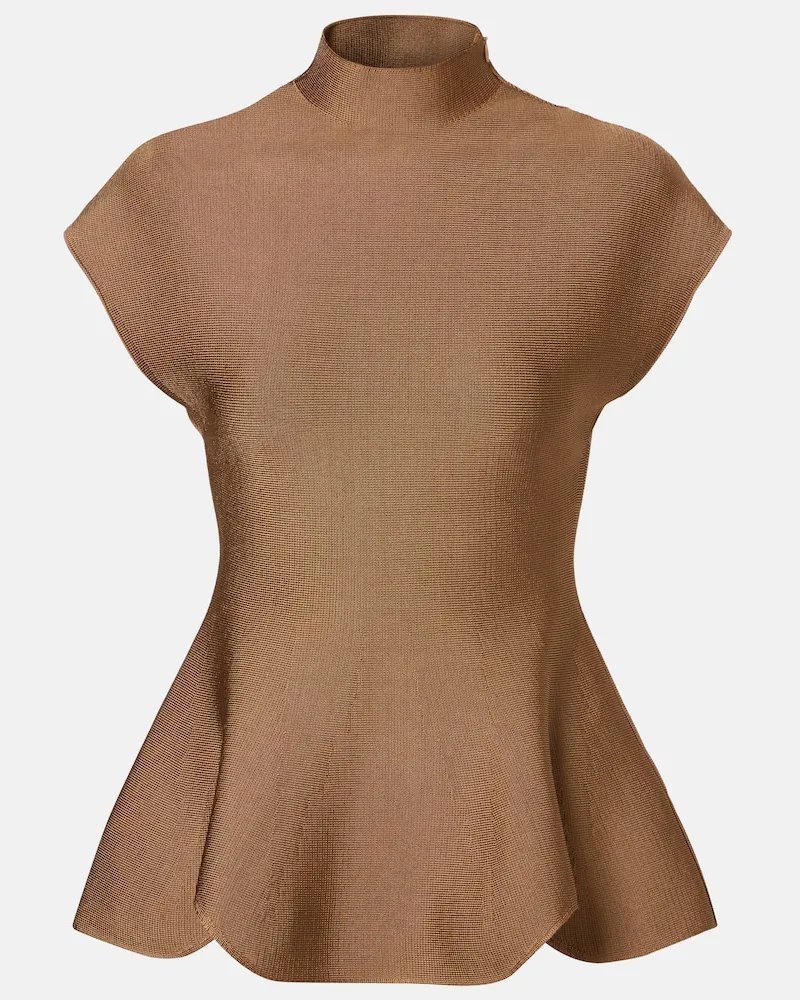 KHAITE Top Andra in maglia Beige