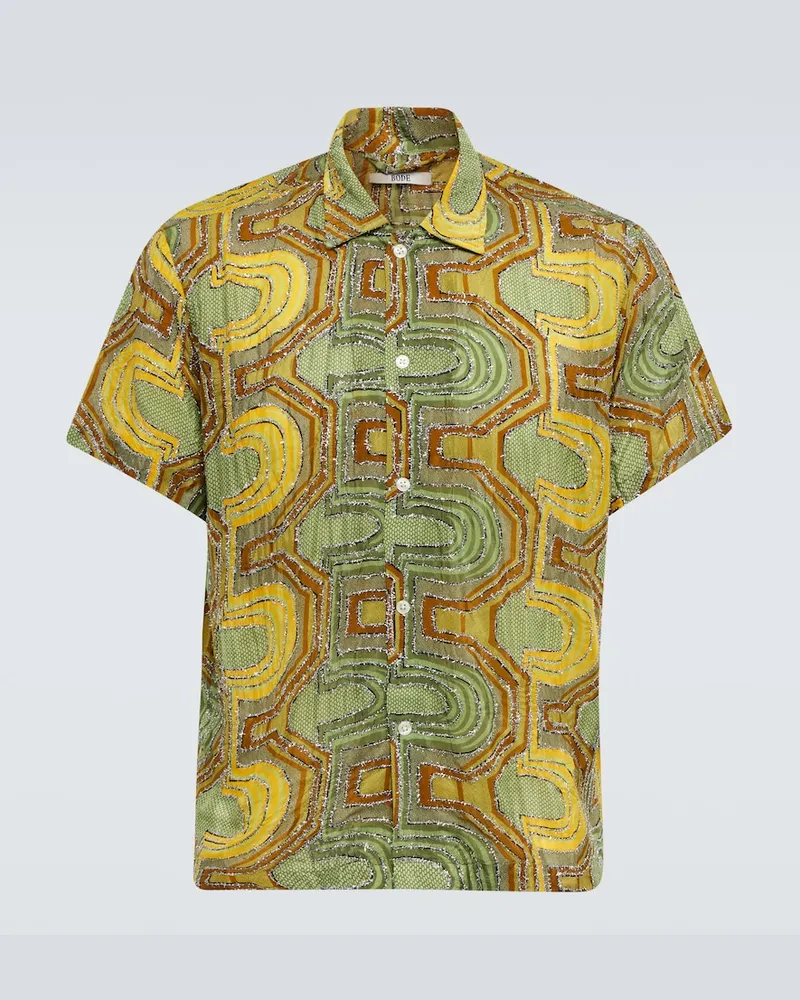 BODE Camicia Disco Tinsel con stampa Verde
