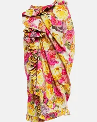 Dries van Noten Gonna midi Sina in popeline di cotone Rosa