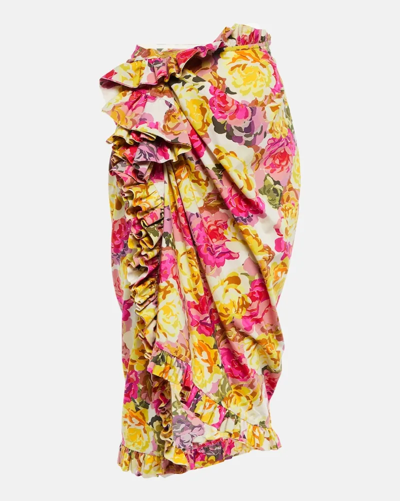 Dries van Noten Gonna midi Sina in popeline di cotone Rosa