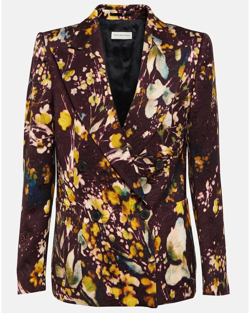 Dries van Noten Blazer doppiopetto con stampa Multicolore