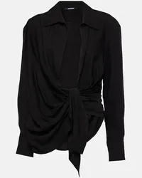 Jacquemus Top La Chemise Bahia con fiocco Nero