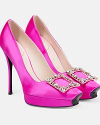 Roger Vivier Pumps in raso con plateau Rosa