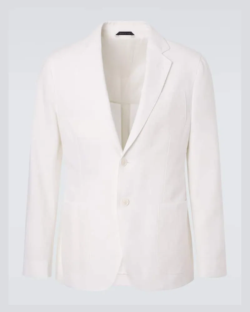 Giorgio Armani Blazer Upton in canvas di lino Bianco