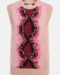 Barrie Gilet in jacquard di cashmere e cotone Rosa